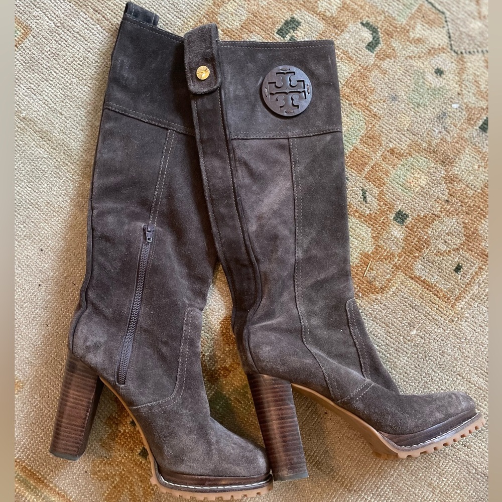 Tory Burch Suede Boots. Size 7.5. Chocolate Brown.